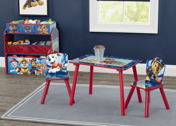 Nick Jr. PAW Patrol 4-Piece Playroom Solution  – Set Includes Table and 2 Chairs and 6-Bin Toy Organizer Hot on Sale