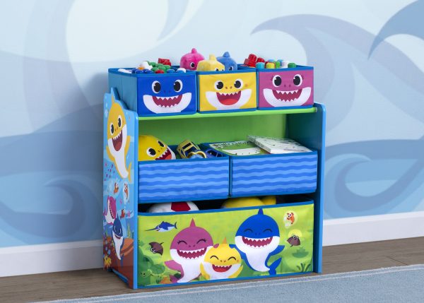 Baby Shark Design & Store 6 Bin Toy Storage Organizer Sale