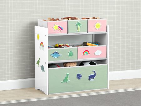 Design & Store 6 Bin Toy Storage Organizer with Interchangeable Patches For Cheap