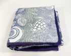 Hand-printed coastal pillow cover plus insert: blue green 16 x16  Supply