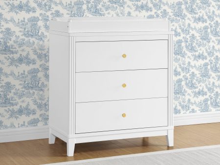 Eloise 3 Drawer Dresser with Changing Top and Interlocking Drawers Online