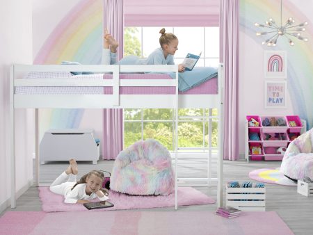 Twin Loft Bed with Guardrail and Ladder Hot on Sale