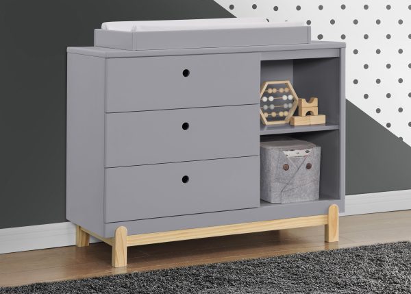 Poppy 3 Drawer Dresser with Cubbies For Discount