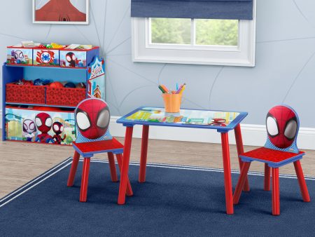 Spidey and His Amazing Friends 4-Piece Toddler Playroom Set – Includes Play Table and 6 Bin Toy Organizer Sale