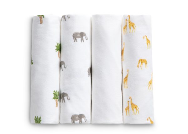 100% Cotton Flannel Baby Receiving Blankets - 4 Pack For Cheap