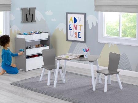 4-Piece Toddler Playroom Set – Includes Play Table and 6 Bin Toy Organizer with Reusable Vinyl Cling Stickers (Copy) Online