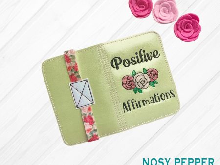 Positive Affirmations Notebook cover (2 sizes available) machine embroidery design DIGITAL DOWNLOAD For Sale