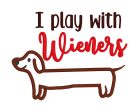 I play with wieners applique machine embroidery design (4 sizes included) DIGITAL DOWNLOAD Supply