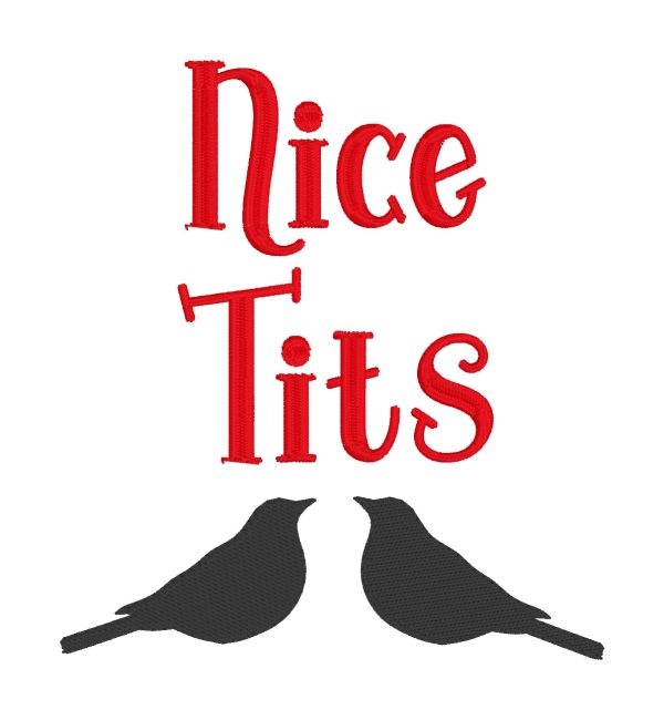 Nice Tits machine embroidery design 5 sizes included DIGITAL DOWNLOAD Discount