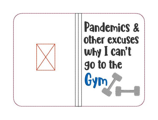 Pandemics & other excuses notebook cover (2 sizes available) machine embroidery design DIGITAL DOWNLOAD Online now