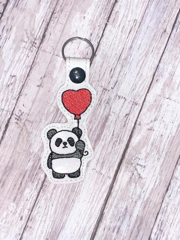 Panda Balloon sketchy snap tab single and multi files included machine embroidery design DIGITAL DOWNLOAD Cheap