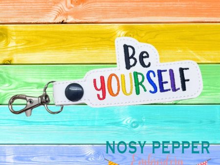 Be Yourself snap tab (single & multi file included) machine embroidery design DIGITAL DOWNLOAD Discount