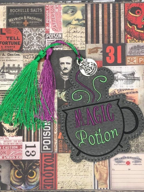 Magic Potion Bookmark bag tag ornament 4x4 machine embroidery design DIGITAL DOWNLOAD Discount