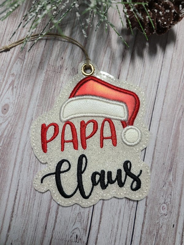 Mama & Papa Claus Applique Ornaments 4x4 machine embroidery design DIGITAL DOWNLOAD Fashion