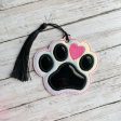 Paw Applique Set (includes coaster & bookmark bag tag ornament designs) machine embroidery design DIGITAL DOWNLOAD Online