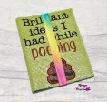 Brilliant Ideas I had while pooping applique notebook cover (2 sizes available) machine embroidery design DIGITAL DOWNLOAD For Sale