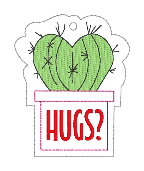 Heart Cacti Bookmark bag tag ornament machine embroidery design DIGITAL DOWNLOAD Online