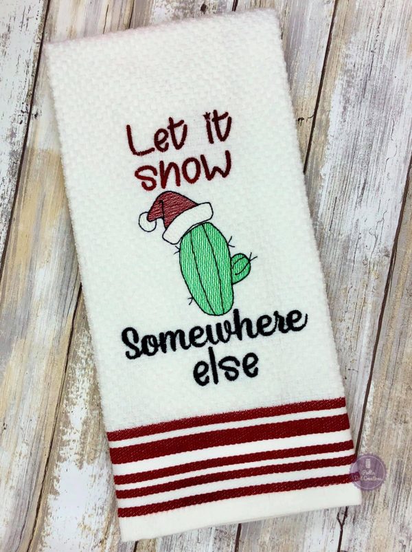 Let it snow Cactus machine embroidery design 5 sizes included DIGITAL DOWNLOAD Fashion