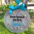 Is your house on fire Clark? Ornament 4x4 machine embroidery design DIGITAL DOWNLOAD on Sale