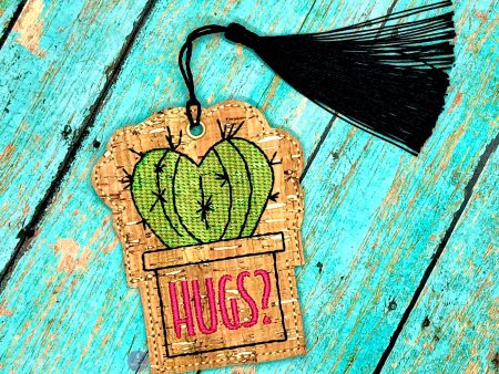 Heart Cacti Bookmark bag tag ornament machine embroidery design DIGITAL DOWNLOAD Online