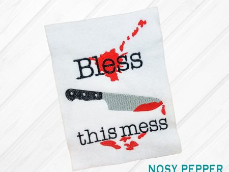 Bless this mess sketchy machine embroidery design 5 sizes included DIGITAL DOWNLOAD Online Hot Sale