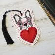 Doggie heart applique bookmark bag tag ornament machine embroidery design DIGITAL DOWNLOAD Cheap