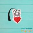 Doggie heart applique bookmark bag tag ornament machine embroidery design DIGITAL DOWNLOAD Cheap