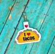 I heart Tacos snap tab (single and multi files included) machine embroidery design DIGITAL DOWNLOAD Fashion