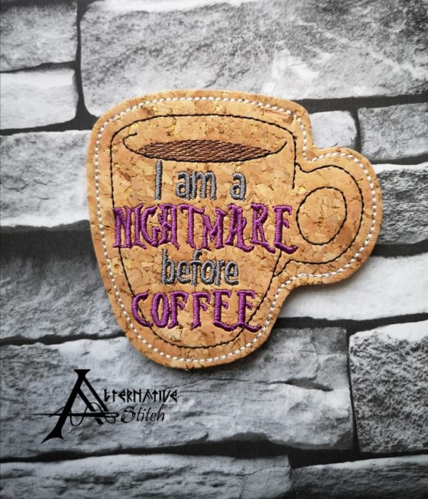 Nightmare before Coffee Coaster machine embroidery design DIGITAL DOWNLOAD Online Hot Sale