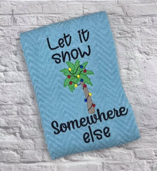 Let it snow palm tree machine embroidery design 5 sizes included DIGITAL DOWNLOAD Fashion