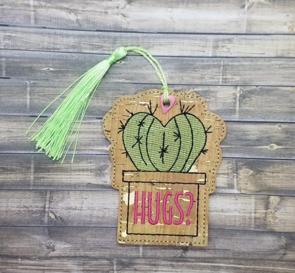 Heart Cacti Bookmark bag tag ornament machine embroidery design DIGITAL DOWNLOAD Online