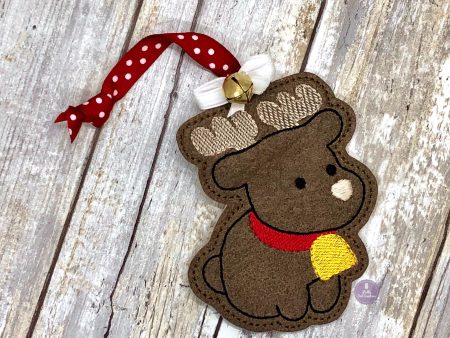 Reindeer Squishy Ornament  4x4 machine embroidery design DIGITAL DOWNLOAD on Sale