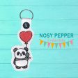 Panda Balloon sketchy snap tab single and multi files included machine embroidery design DIGITAL DOWNLOAD Cheap