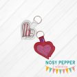 Sketchy Heart Snap tab machine embroidery design DIGITAL DOWNLOAD on Sale