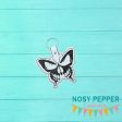 Sketchy Butterfly skull full snap tab Single and multi file included machine embroidery design DIGITAL DOWNLOAD For Sale