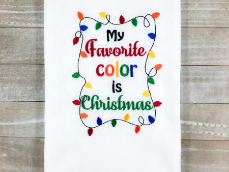 My Favorite Color is Christmas lights machine embroidery design 4 sizes included DIGITAL DOWNLOAD Online Hot Sale