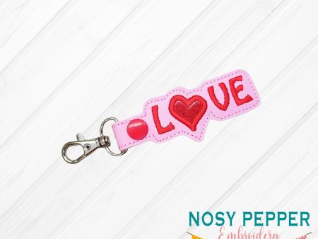 Love applique Snap tab (single and multi included) machine embroidery design DIGITAL DOWNLOAD Fashion