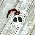 Skull bookmark bag tag ornament 4x4 machine embroidery design DIGITAL DOWNLOAD Online