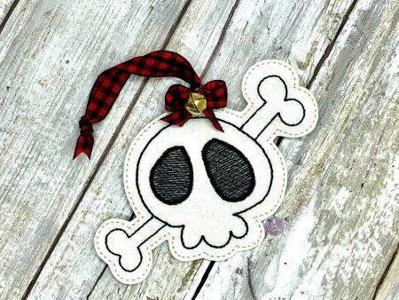 Skull bookmark bag tag ornament 4x4 machine embroidery design DIGITAL DOWNLOAD Online