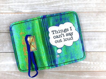 Things I can say out loud applique Notebook cover (2 sizes available) machine embroidery design DIGITAL DOWNLOAD For Sale