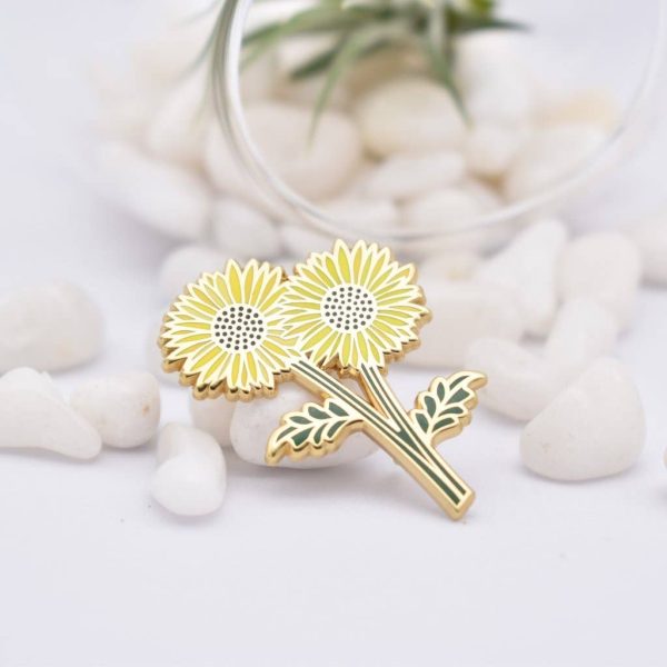 Sunny Sunflower Enamel Pin Online Sale