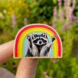 Rainbow Raccoon Wooden Pin Online Sale