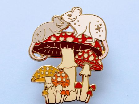 Mushroom Mice Enamel Pin Discount