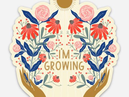 I m Growing (flowers and hands) Sticker For Discount