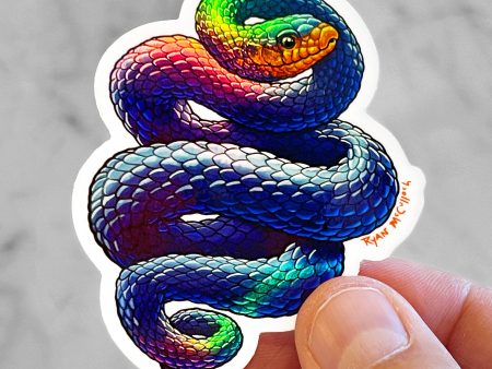 Eastern Indigo Snake Holographic Sticker For Sale