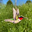 Ruby-Throated Hummingbird Wood Ornament Cheap