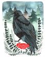 Crow with Roses Art Print (8  x 10 ) Cheap