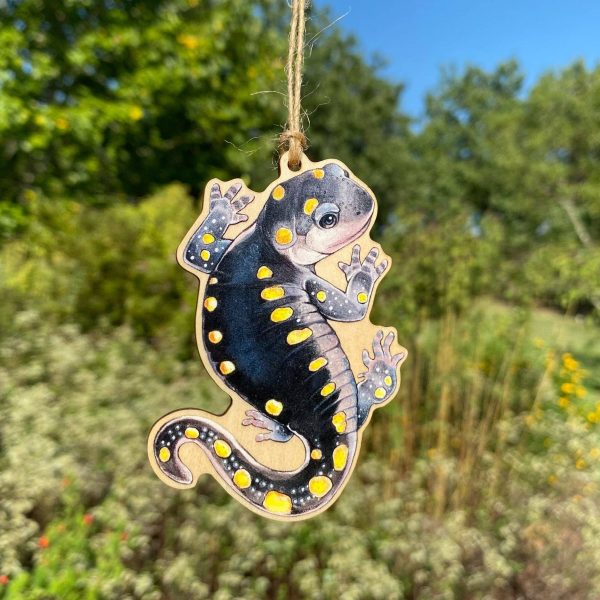 Yellow-Spotted Salamander Wood Print Ornament Online Sale