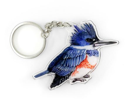 Female Belted Kingfisher Double-Sided Acrylic Keychain Discount