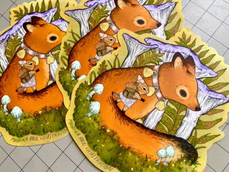 Forest Friends Sticker (Fox & Chipmunk) on Sale